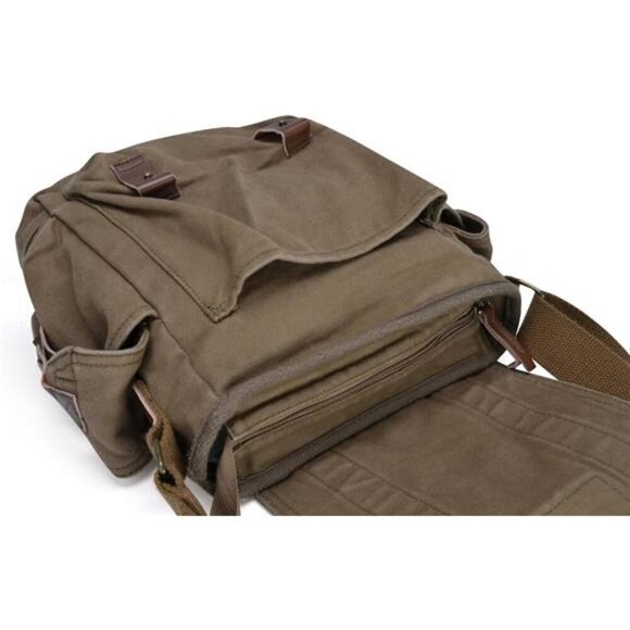 Canvas Messenger Bag - Small Vintage Shoulder Purse Crossbody Satchel - Picture 4 of 8